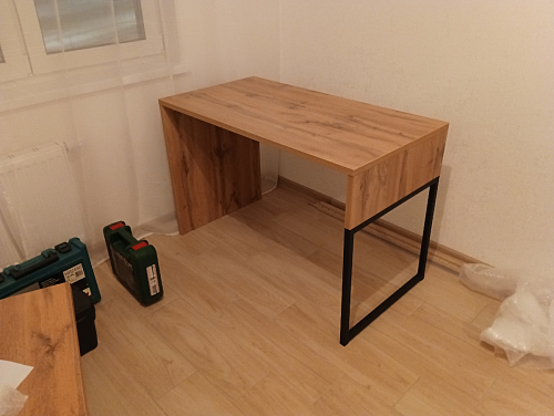 Письменный стол Ниа 115х60 бетон / черный матовый фото покупателя 6