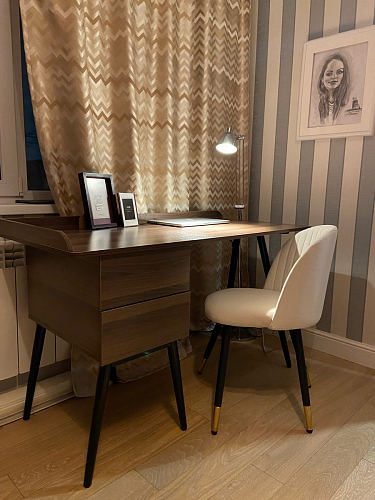 Стул на металлокаркасе Gabi 1 light blue / black / gold фото покупателя 311