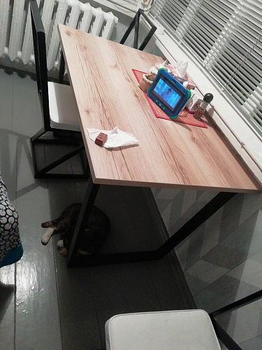 Деревянный стол Лота Лофт 140х80 черный матовый / бетон светлый фото покупателя 879