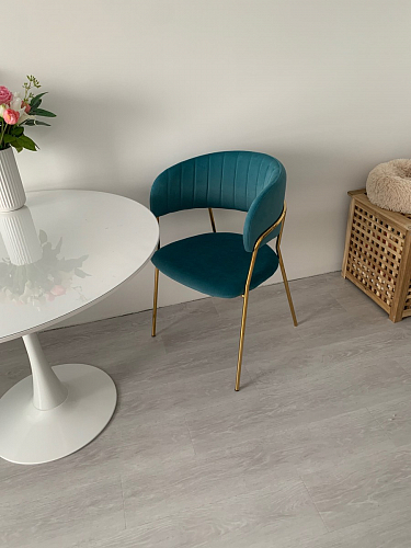 Стул на металлокаркасе Kamelia голубой / голубой / золотой фото покупателя 4