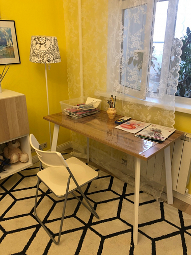 Стол Тринити Лофт 120 32 мм дуб галифакс табако / черный матовый фото покупателя 664