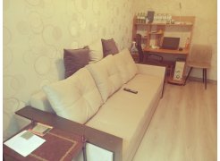 Диван Валенсия сиреневый / коричневый микровельвет фото покупателя 1