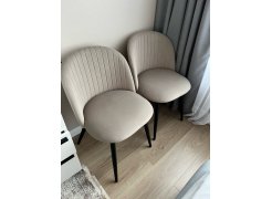 Стул на металлокаркасе Gabi 1 бежевый / черный с серебряными наконечниками фото покупателя 34