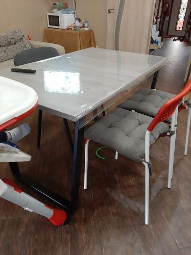 Стол Лота Лофт 120 32 мм бетон / черный матовый фото покупателя 35