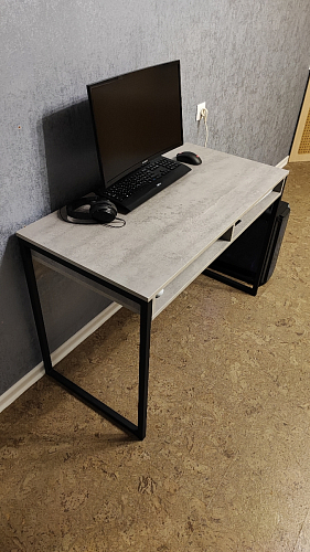 Письменный стол Леон Лофт черный матовый / дуб вотан фото покупателя 92