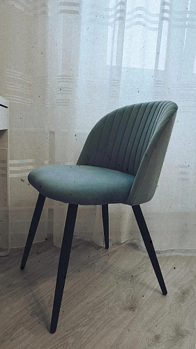 Стул на металлокаркасе Gabi 1 light blue / black / gold фото покупателя 941