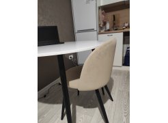 Стул на металлокаркасе Gabi 1 бежевый / черный с серебряными наконечниками фото покупателя 430