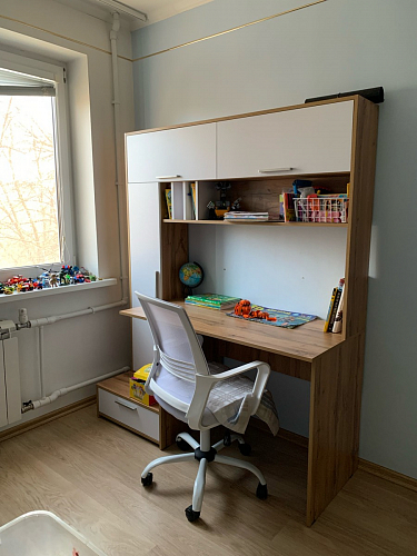 Письменный стол Лайт 03.243 дуб золотой (craft) / белый премиум фото покупателя 3