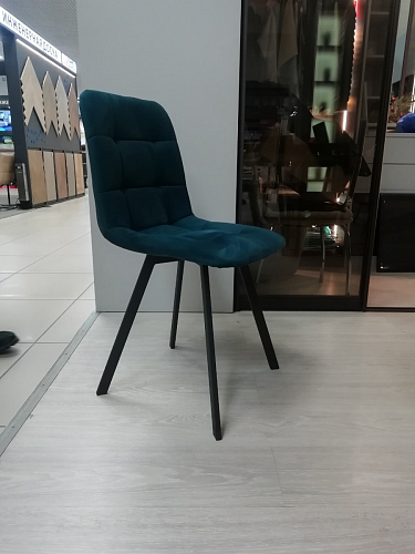 Стул на металлокаркасе Чилли синяя ткань / белый фото покупателя 1154