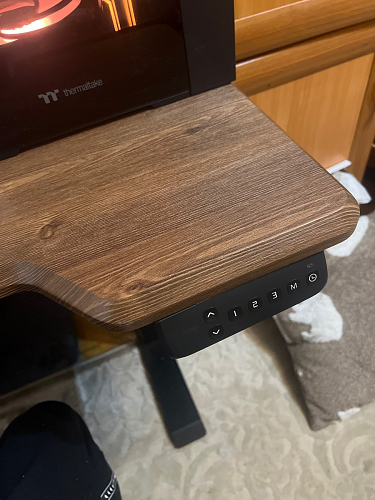 Компьютерный стол Маркос с механизмом подъема 120х75х75 орех кантри / белый фото покупателя 25