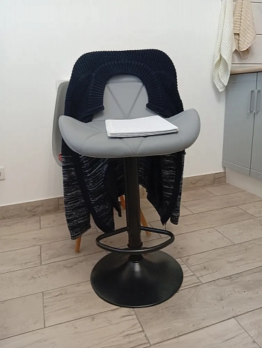 Барный стул Trio light gray / black фото покупателя 1