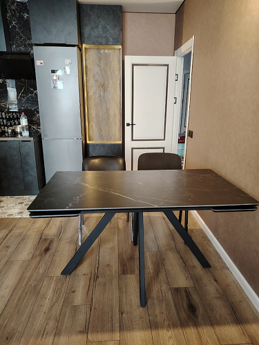 Керамический стол Вилли 140(200)х80х75 черный мрамор shakespeare black / черный фото покупателя 41