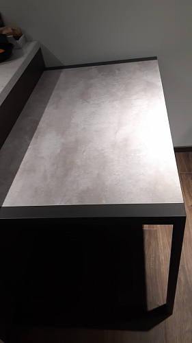 Стол Центавр 120(160)х70х75 файерстоун / черный матовый фото покупателя 82