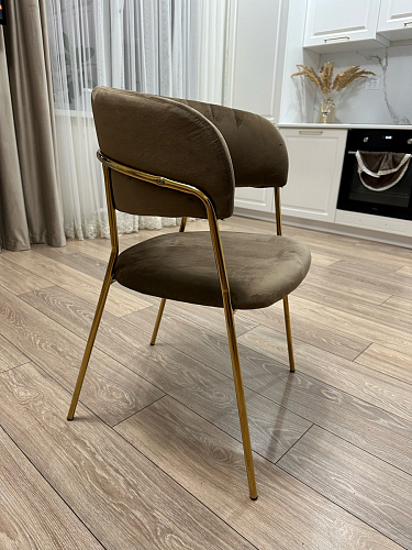 Стул на металлокаркасе Kamelia бежевый / золотой фото покупателя 80