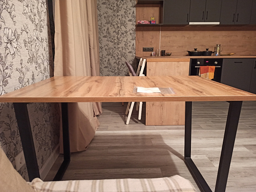 Деревянный стол Лота Лофт 120х75 белый матовый / дуб крафт золотой фото покупателя 134