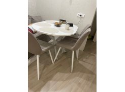 Стул на металлокаркасе Вейв светло-серый (hl 63) / 10К черный каркас фото покупателя 188