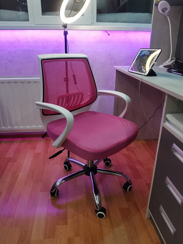 Компьютерное кресло Ergoplus белое / голубое фото покупателя 3