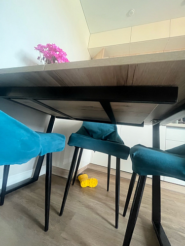 Деревянный стол Лота Лофт 120х75 белый матовый / дуб крафт золотой фото покупателя 17