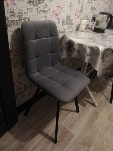 Стул на металлокаркасе Чилли черный / зеленый фото покупателя 364