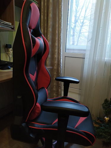 Компьютерное кресло Racer черное / голубое фото покупателя 89