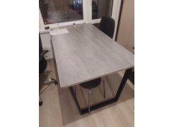 Стол Лота Лофт 140 25 мм черный матовый / бетон фото покупателя 893