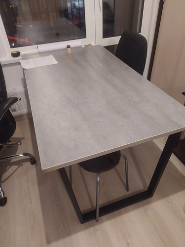 Стол Лота Лофт 140 25 мм черный матовый / бетон фото покупателя 893