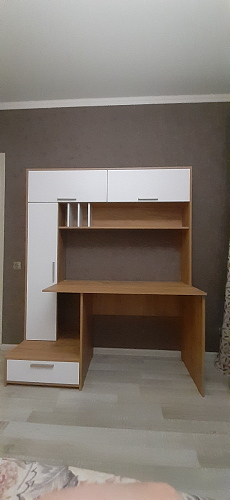 Письменный стол Лайт 03.243 дуб золотой (craft) / белый премиум фото покупателя 111