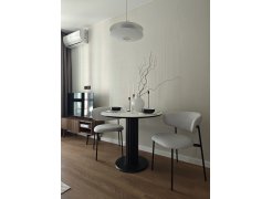 Стеклянный стол Кэмерон 110х110х75 серый / черный фото покупателя 1