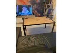 Стол Центавр 120(160)х70х75 файерстоун / черный матовый фото покупателя 5