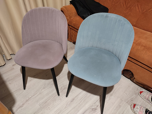 Стул на металлокаркасе Gabi 1 light blue / black / gold фото покупателя 923