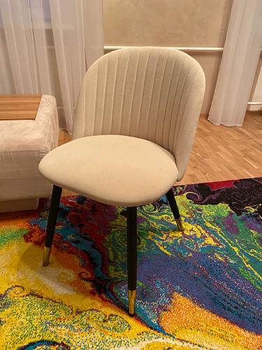 Стул на металлокаркасе Gabi 1 light purple / black / gold фото покупателя 105