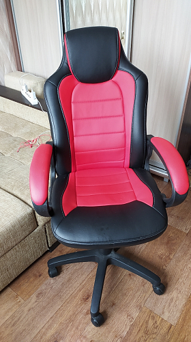 Компьютерное кресло Kadis темно-красное / черное фото покупателя 6