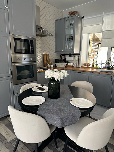 Стул на металлокаркасе Gabi 1 light blue / black / gold фото покупателя 41