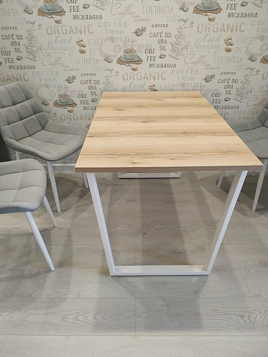 Деревянный стол Лота Лофт 140х80 черный матовый / бетон светлый фото покупателя 906