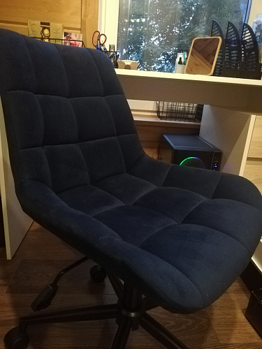 Компьютерное кресло Честер темно-серый велюр velutto 32 / белый фото покупателя 46