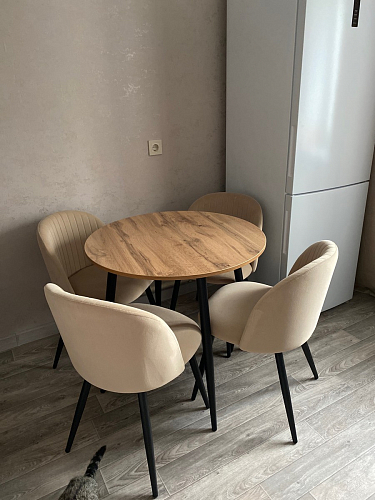 Стул на металлокаркасе Gabi dark beige / black / silver фото покупателя 299