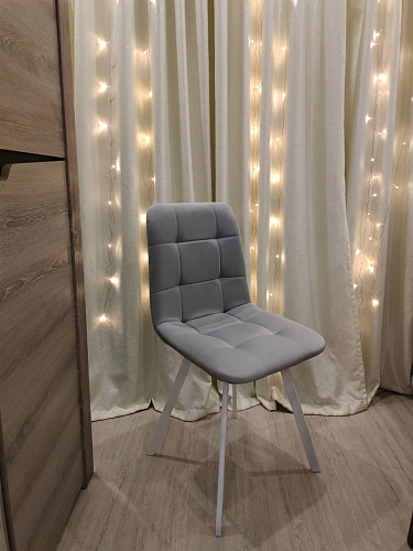 Стул на металлокаркасе Чилли светло-серый / белый каркас фото покупателя 177