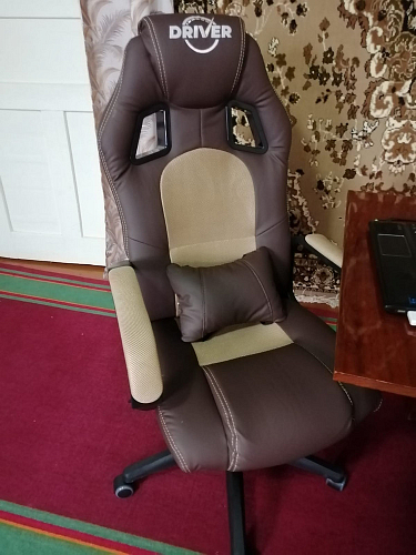 Компьютерное кресло Driver/Драйвер кожзам черный / серый фото покупателя 57
