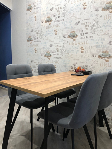 Обеденная группа Эделин темно-серый / бетон / черный матовый фото покупателя 5