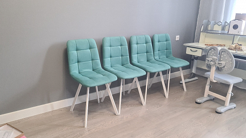 Стул на металлокаркасе Чилли К темно-серый (velutto 32) / черный фото покупателя 571