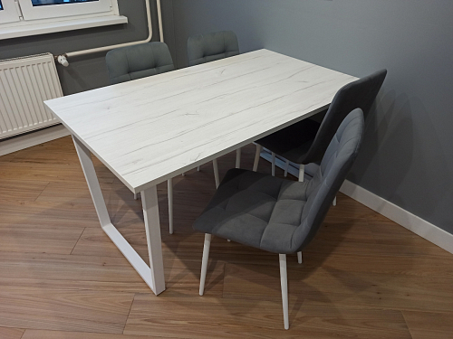 Стол Лота Лофт 140 25 мм черный матовый / бетон фото покупателя 875