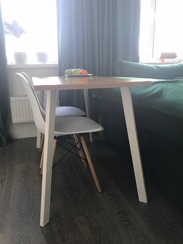 Стол Тринити Лофт 140 25 мм дуб делано темный / белый фото покупателя 106