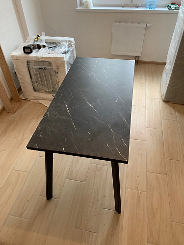 Стол Тринити Лофт 120 32 мм дуб галифакс табако / черный матовый фото покупателя 295