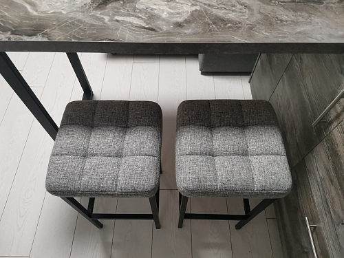 Барный стул Лофт ткань канди крем / черный матовый фото покупателя 214