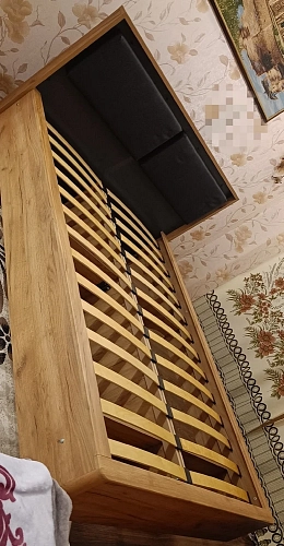 Полутораспальная кровать Клауд 140х200 парящая дуб крафт золотой / антрацит фото покупателя 49