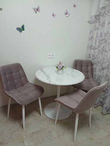 Стол Тулип 90х73 дуб вотан / белый фото покупателя 117