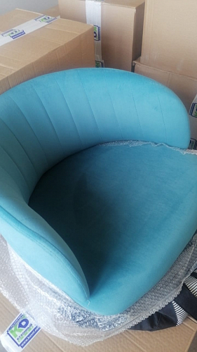 Стул на металлокаркасе Kamelia зеленый / золото фото покупателя 11