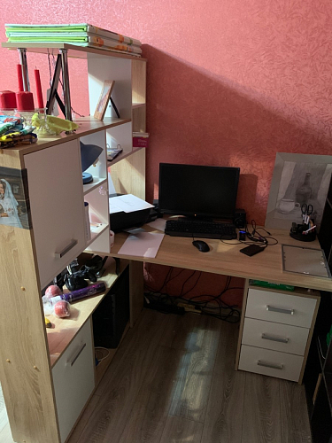 Компьютерный стол КС15 венге / дуб молочный левый фото покупателя 12