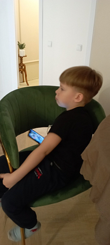 Стул на металлокаркасе Kamelia голубой / голубой / золотой фото покупателя 16