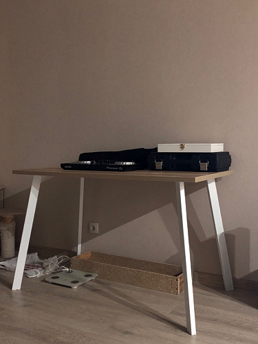 Стол Тринити Лофт 120 32 мм бетон / черный матовый фото покупателя 67